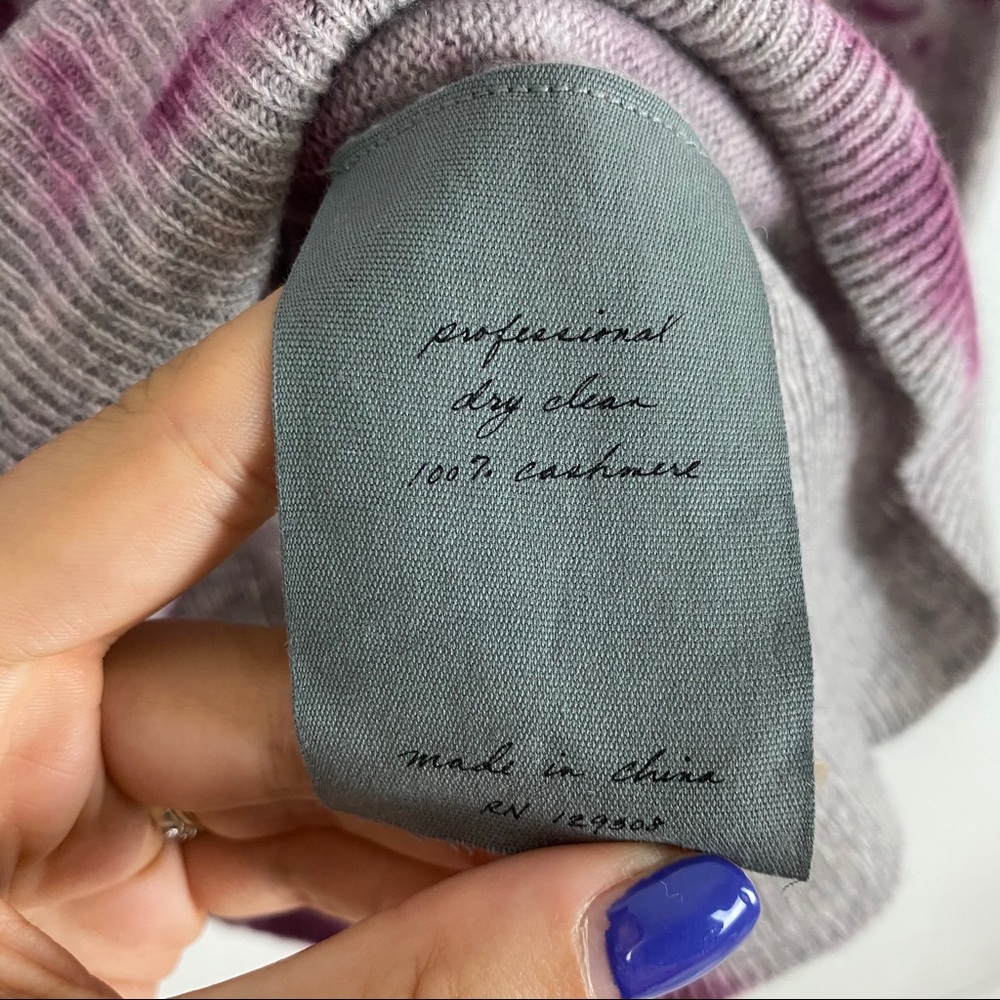 RAQUEL ALLEGRA Tie Dye Cashmere Slim Sweater Pink - Picture 5 of 15